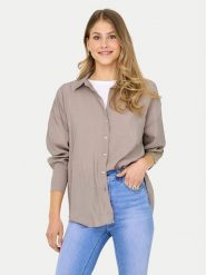 ONLY Koszula Zazima 15272523 Beżowy jasny Regular Fit. Brązowe koszule ONLY, xl, bez wzorów, z syntetyku, bez kołnierzyka, bez ramiączek. Za 199.99 zł.