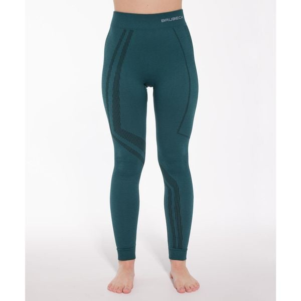 Spodnie damskie z wełną merino Brubeck THERMO WOOL by Pustelnik. Zielone bielizna termoaktywna damska Brubeck, bez wzorów, z wełny, narciarskie. Za 183.49 zł.