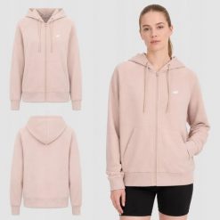 BLUZA DAMSKA 4F DRESOWA ROZPINANA Z KAPTUREM BASIC KOLOR BEŻOWY. Brązowe bluzy z kapturem 4f, l, bez wzorów, z bawełny, z kapturem, do biegania. Za 109.00 zł.