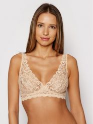 Hanro Biustonosz braletka Moments 1465 Beżowy. Brązowe biustonosze Hanro, bez wzorów, z syntetyku. Za 349.99 zł.