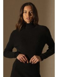 Perfect Cashmere Kaszmirowy golf w kolorze czarnym rozmiar: M. Czarne swetry Perfect Cashmere, m, bez wzorów, z kaszmiru, bez ramiączek. Za 654.23 zł.