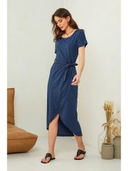 Pure Cotton Sukienka w kolorze granatowym rozmiar: L/XL. Niebieskie sukienki Pure Cotton, l, bez wzorów, z bawełny, bez kołnierzyka, bez ramiączek, midi. Za 86.78 zł.