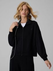 4F Bluza dresowa loose bez kaptura damska - czarna M. Czarne bluzy 4f, m, bez wzorów, z dresówki, klasyczne, bez ramiączek, bez kaptura. Za 199.99 zł.
