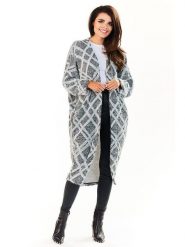 Awama Kardigan w kolorze szarym rozmiar: S/M. Szare swetry Awama, m, bez wzorów, bez ramiączek. Za 87.99 zł.