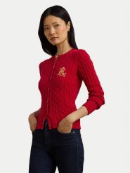 LAUREN RALPH LAUREN Kardigan 200932225008 Czerwony Regular Fit. Czerwone swetry Lauren Ralph Lauren, xl, bez wzorów, z bawełny, bez ramiączek. Za 569.99 zł.