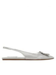 Steve Madden Sandały Calista SM11003625 Srebrny. Szare sandały Steve Madden, bez wzorów, z materiału, bez obcasa, na płaskiej podeszwie, bez zapięcia. Za 319.99 zł.
