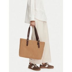 Torebka Beverly Hills Polo Club. Brązowe shopper bag Beverly Hills Polo Club, bez wzorów, bez dodatków. Za 199.99 zł.