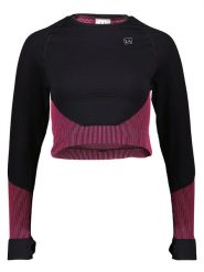 LASCANA Koszulka funkcyjna w kolorze czarno-różowym rozmiar: XS. Czarne t-shirty sportowe LASCANA, xs, bez wzorów, z materiału, bez ramiączek, outdoorowe. Za 48.73 zł.