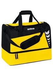 Torba sportowa z dolną przegrodą Erima Six Wings. Czarne torby sportowe Erima, bez wzorów, z poliesteru, na ramię. Za 119.99 zł.