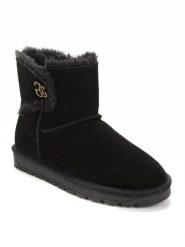 Gooce Skórzane botki zimowe "Gabriela" w kolorze czarnym rozmiar: 36. Czarne botki Gooce, z aplikacjami, ze skóry, bez obcasa, bez zapięcia. Za 174.02 zł.
