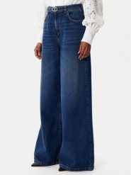 TWINSET Jeansy 252TP2540 Granatowy Wide Leg. Niebieskie jeansy Twinset, bez wzorów, z bawełny. Za 899.99 zł.