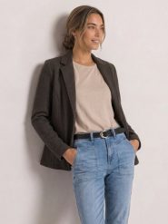 Street One bluza typu blazer Kobiety Bawełna brązowy, 42. Brązowe bluzy Street One, bez wzorów, z bawełny, eleganckie, bez ramiączek, bez kaptura. Za 299.95 zł.