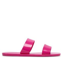Klapki JENNY. Czerwone klapki Jenny, bez wzorów, bez obcasa, bez zapięcia. Za 39.99 zł.