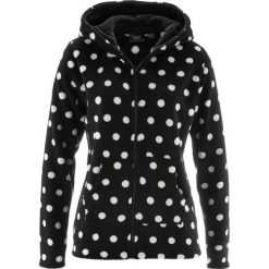 Bluza z polaru z kapturem bonprix czarno-biel wełny w kropki. Bluzy z kapturem bonprix. Za 89.99 zł.