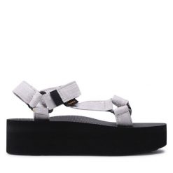 Sandały Teva. Szare sandały Teva, bez wzorów, bez obcasa, na koturnie, bez zapięcia. Za 249.99 zł.