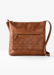 Torebka na ramię. Brązowe torebki klasyczne bonprix, bez wzorów, ze skóry, na ramię, bez dodatków. Za 122.99 zł.