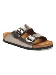 Comfortfusse Skórzane klapki w kolorze szarobrązowym rozmiar: 36. Brązowe klapki Comfortfüße, bez wzorów, klasyczne, z otwartym noskiem, bez obcasa, bez zapięcia. Za 260.99 zł.