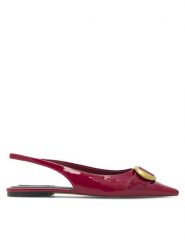 Nine West Sandały WFA2551-1 Czerwony. Czerwone sandały Nine West, bez wzorów, ze skóry, bez obcasa, na płaskiej podeszwie, bez zapięcia. Za 199.99 zł.