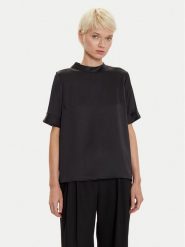 Imperial Bluzka TV52IBA Czarny Regular Fit. Czarne bluzki Imperial, l, bez wzorów, z syntetyku, bez kołnierzyka, bez ramiączek. Za 169.99 zł.
