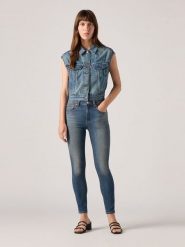 Levi's Dżinsy "721" - Skinny fit - w kolorze granatowym rozmiar: W27/L32. Niebieskie jeansy Levi's, l, z aplikacjami, klasyczne, z podwyższonym stanem. Za 224.95 zł.