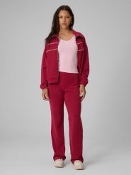 4F Spodnie dresowe z prostymi nogawkami z modalem damskie - burgundowe M. Czerwone spodnie dresowe 4f, bez wzorów, z dresówki, długie. Za 149.99 zł.
