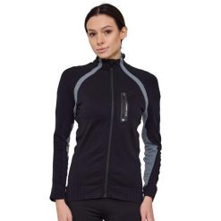 Bluza dresowa termoaktywna rozpinana damska Brubeck ACTIVE PRO. Czarne bluzy Brubeck, bez wzorów, z dresówki, bez ramiączek, bez kaptura. Za 254.15 zł.