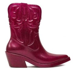 Kowbojki Melissa. Czerwone botki Melissa, bez wzorów, bez obcasa, na słupku, bez zapięcia. Za 599.99 zł.