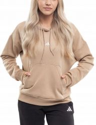 Bluza damska adidas Essentials Small Logo Feel Cozy Hoodie. Brązowe bluzy z kapturem adidas, uniwersalny, bez wzorów, z bawełny, z kapturem, na golfa. Za 171.99 zł.