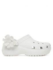 Crocs Klapki Classic Bouquet Platform Clog 211292 Biały. Białe klapki Crocs, bez wzorów, z tworzywa sztucznego, bez obcasa, bez zapięcia. Za 229.99 zł.