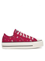 Converse Trampki Chuck Taylor All Star Lift Platform Embroidered Floral Patchwork A15535C Bordowy. Czerwone trampki Converse, bez wzorów, z materiału, retro, bez zapięcia. Za 339.99 zł.