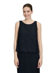 Vera Mont Top w kolorze granatowym rozmiar: 36. Niebieskie topy Vera Mont, bez wzorów, bez kołnierzyka, bez ramiączek. Za 173.99 zł.