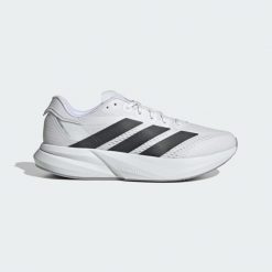 Buty Duramo Speed 2 Running. Białe buty do biegania adidas, bez wzorów, z materiału, bez zapięcia, do biegania. Za 419.50 zł.