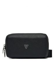 Guess Kosmetyczka PMMOSA P4417 Czarny. Czarne torebki klasyczne Guess, z aplikacjami, ze skóry, bez dodatków. Za 179.99 zł.