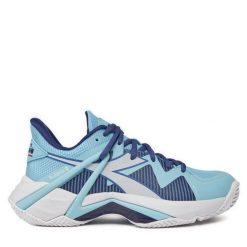 Buty do tenisa Diadora. Niebieskie buty treningowe Diadora, bez wzorów, bez zapięcia, tenisowe. Za 399.99 zł.