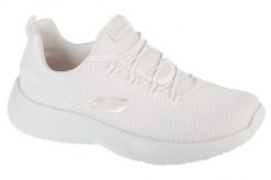 Buty treningowe damskie, Dynamight. Białe buty treningowe Skechers, bez wzorów, z materiału, przed kostkę, bez zapięcia, na fitness i siłownię. Za 359.00 zł.