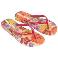 Japonki Ipanema Verao Tropical Fem 27197 BB263 czerwone. Czerwone japonki bez wzorów, z materiału. Za 172.62 zł.