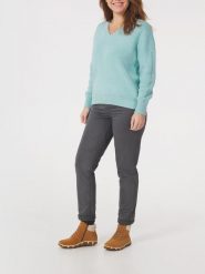 Sweter Damski TBS Enolaver. Zielone swetry TBS, xl, bez wzorów, z bawełny, eleganckie, bez ramiączek. Za 369.00 zł.