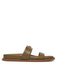 MICHAEL Michael Kors Klapki Mandy Flat Sandal 40S5MAFS2L Zielony. Zielone klapki MICHAEL Michael Kors, bez wzorów, ze skóry, bez obcasa, bez zapięcia. Za 439.99 zł.