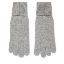 Rękawiczki Calvin Klein. Szare rękawiczki Calvin Klein, bez wzorów, z dzianiny. Za 329.99 zł.