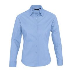 Damska Koszula Biznesowa Z Długim Rękawem Eden Stretch. Niebieskie koszule SOL'S, m, bez wzorów, biznesowe, bez kołnierzyka, bez ramiączek. Za 153.99 zł.