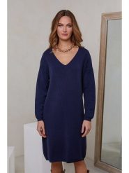 Joséfine Sukienka dzianinowa w kolorze granatowym rozmiar: M. Niebieskie sukienki Joséfine, na co dzień, m, bez wzorów, z dzianiny, bez kołnierzyka, bez ramiączek, midi, proste. Za 127.35 zł.