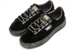 Buty damskie Puma Basket Platform Velvet sneakersy sportowe 38. Czarne buty treningowe Puma, z aplikacjami, z materiału, bez zapięcia, trekkingowe. Za 356.16 zł.