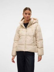 Vero Moda Kurtka pikowana w kolorze beżowym rozmiar: M. Brązowe kurtki Vero Moda, m, bez wzorów, bez kaptura. Za 147.56 zł.