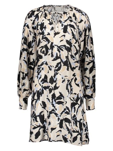 Kaffe Sukienka w kolorze beżowo-granatowym rozmiar: 40. Brązowe sukienki Kaffe, na co dzień, bez wzorów, bez kołnierzyka, bez ramiączek, midi, proste. Za 166.49 zł.