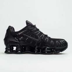 Buty Nike Shox TL damskie czarne metaliczne. Czarne buty do biegania Nike, bez wzorów, z syntetyku, bez zapięcia, do biegania. Za 739.00 zł.