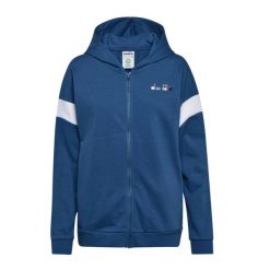 Bluza damska DIADORA L. HOODIE FZ SPOTLIGHT. Niebieskie bluzy Diadora, l, bez wzorów, bez ramiączek, bez kaptura. Za 89.99 zł.