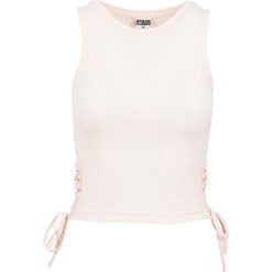 Damski crop top Urban Classic lace. Czerwone topy Urban Classics, bez wzorów, bez kołnierzyka, bez ramiączek. Za 89.50 zł.