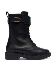 Furla Trzewiki YK11FNL-BX4223-O6000-1-007-20-AL-3 Czarny. Czarne botki Furla, bez wzorów, ze skóry, bez obcasa, na płaskiej podeszwie, bez zapięcia. Za 1,389.00 zł.