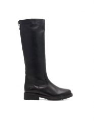 Remonte Kozaki R6576-01 Czarny. Czarne kozaki Remonte, bez wzorów, ze skóry, bez obcasa, na słupku, bez zapięcia. Za 619.99 zł.