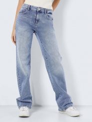 Noisy may Dżinsy - Comfort fit - w kolorze błękitnym rozmiar: W26/L32. Niebieskie jeansy Noisy May, l, z aplikacjami, ze skóry, klasyczne. Za 100.99 zł.